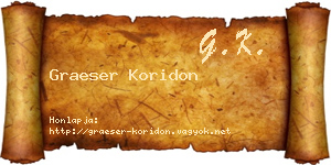 Graeser Koridon névjegykártya